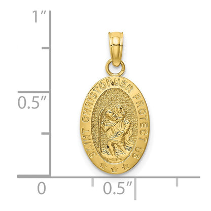 10k Oval Saint Christopher Medal Pendant