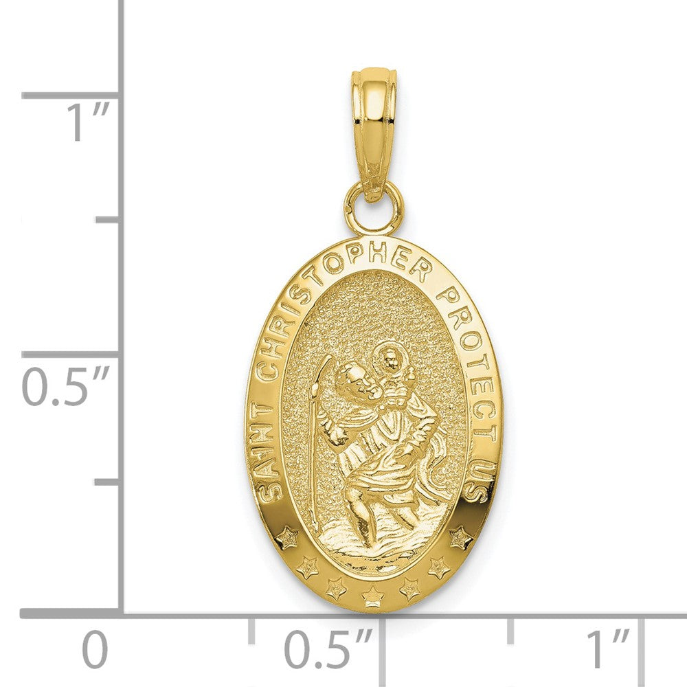 10k Oval Saint Christopher Medal Pendant