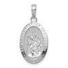 10k White Gold Saint Oval Christopher Medal Pendant