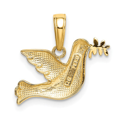 10k Polished Dove with Olive Branch Charm