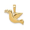 10k Polished Dove with Olive Branch Charm
