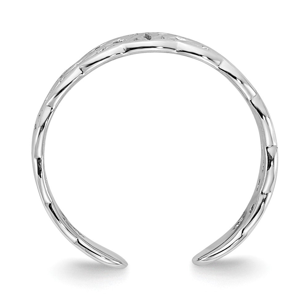 10K White Gold Polished Celtic Knot Design Toe Ring