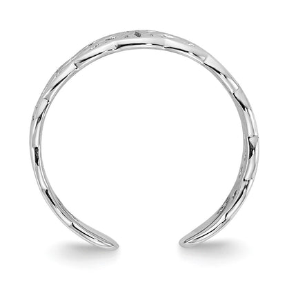 10K White Gold Polished Celtic Knot Design Toe Ring