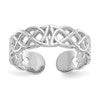 10K White Gold Polished Celtic Knot Design Toe Ring