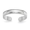 10k White Gold Polished 3mm Milgrain Adjustable Toe Ring