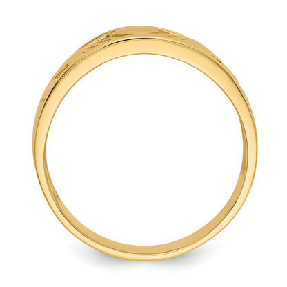 10K Polished Ladies Claddagh Band