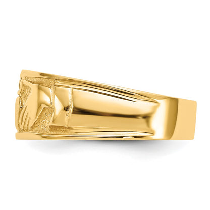 10K Polished Ladies Claddagh Band