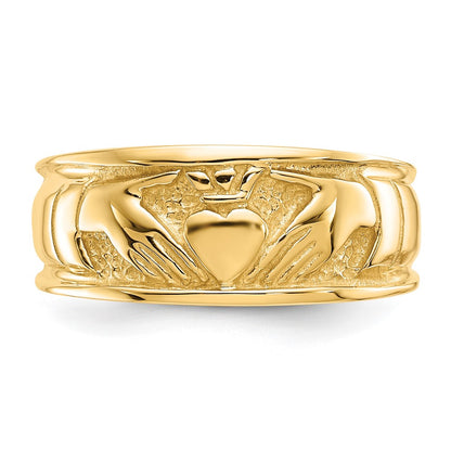 10K Polished Ladies Claddagh Band