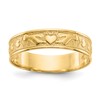 10K Polished Ladies Claddagh Band