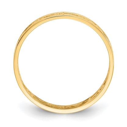 10K Polished Textured Filigree Band