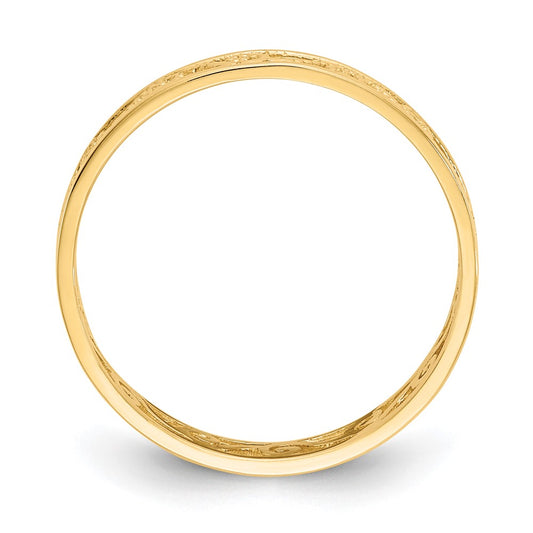 10K Polished Textured Filigree Band