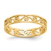 10K Polished Textured Filigree Band