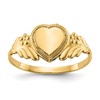 10k Polished 6.0x6.0mm Heart Size 3 Closed Back Baby / Childs Signet Ring