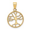 10K Polished Small Tree of Life in Round Pendant