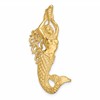 10K Polished Textured Mermaid Chain Slide Pendant