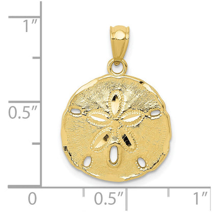 10k Polished Sand Dollar Pendant