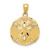 10k Polished Sand Dollar Pendant