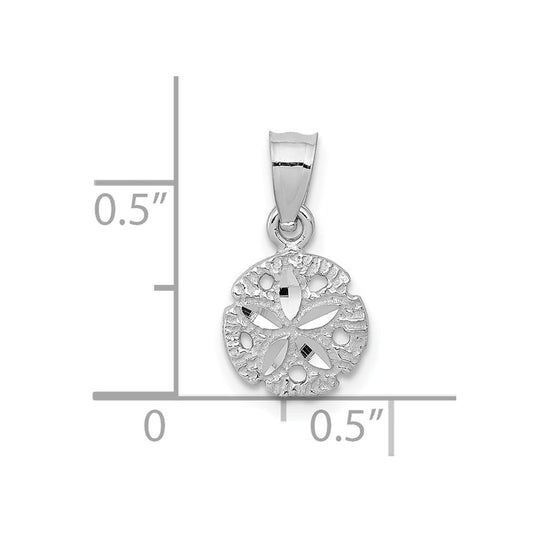 10k White Gold Sand Dollar Pendant