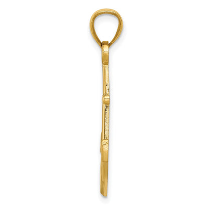 10K Polished Anchor Pendant