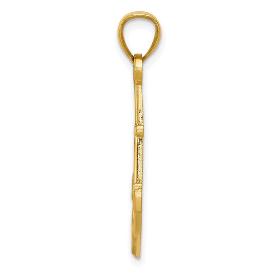 10K Polished Anchor Pendant