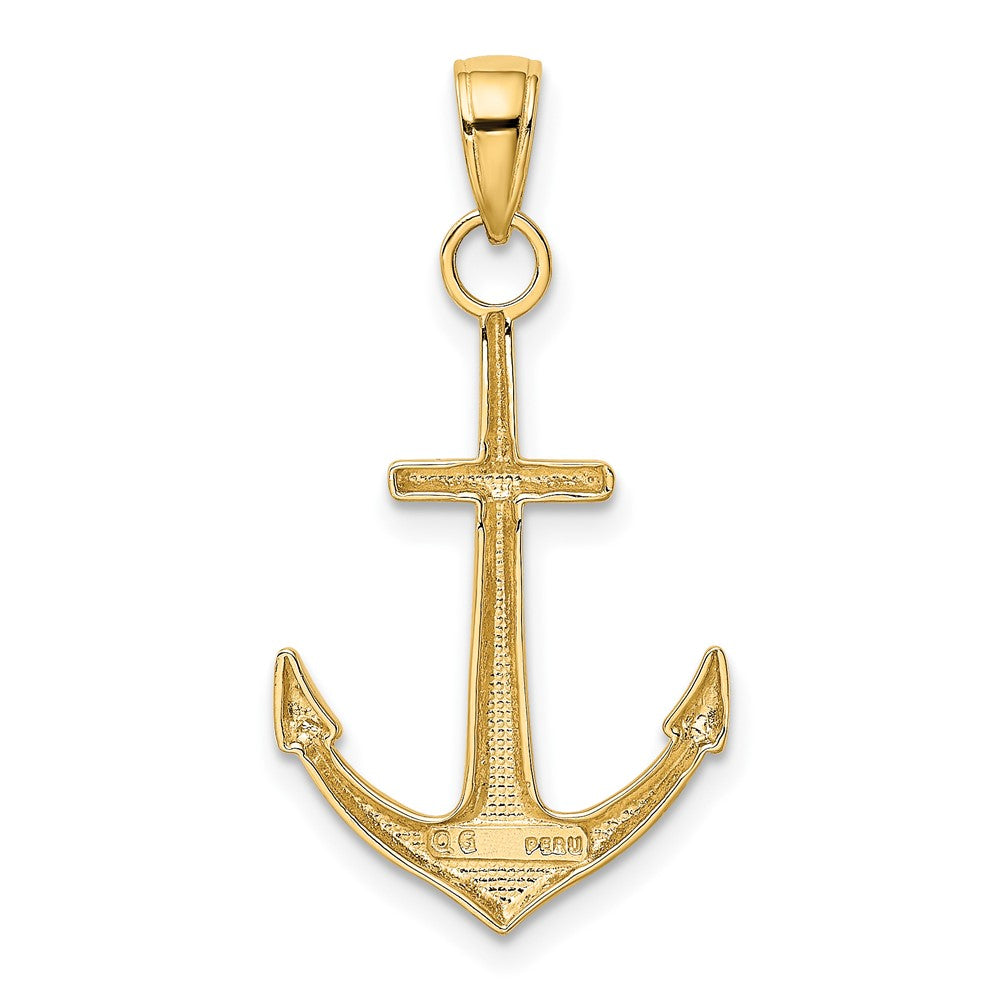 10K Polished Anchor Pendant