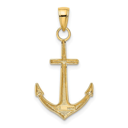 10K Polished Anchor Pendant
