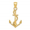 10K Polished Anchor with Rope Pendant