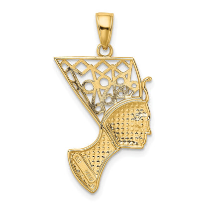 10k Nefertiti with Filigree Crown Pendant