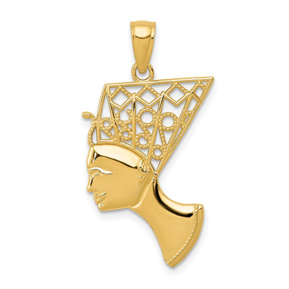 10k Nefertiti with Filigree Crown Pendant