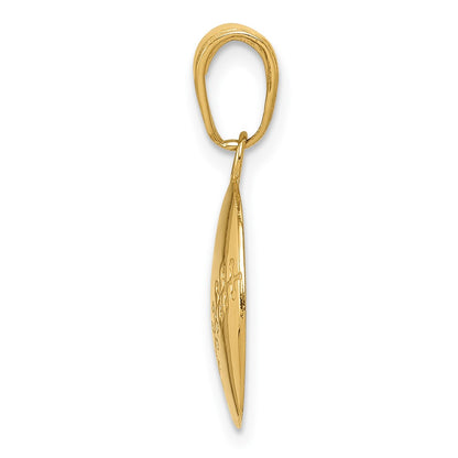 10K Polished Baseball Closed Back Pendant