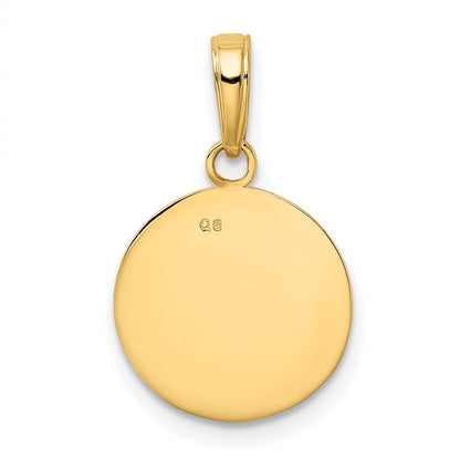 10K Polished Baseball Closed Back Pendant