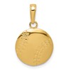 10K Polished Baseball Closed Back Pendant