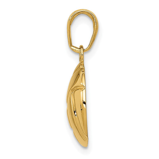 10K Polished Volleyball Pendant