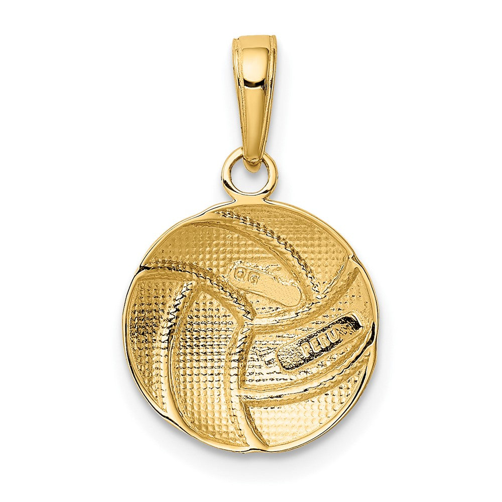 10K Polished Volleyball Pendant