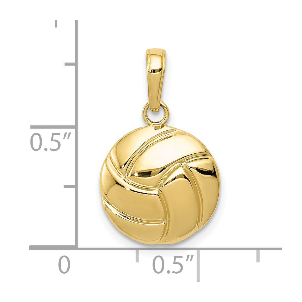10K Polished Volleyball Pendant