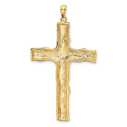 10k Large Textured Tree Cross Pendant