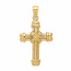 10K Polished Textured X Center Cross Pendant
