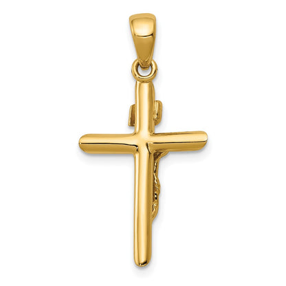 10K Polished 2-D Crucifix Pendant
