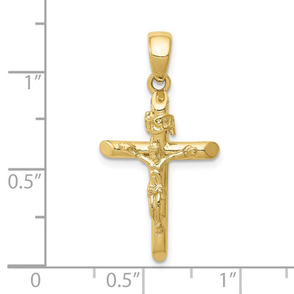 10K Polished 2-D Crucifix Pendant
