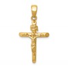 10K Polished 2-D Crucifix Pendant