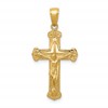 10K Polished Textured Crucifix Pendant