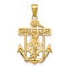 10K Polished Textured Mariners Crucifix Pendant