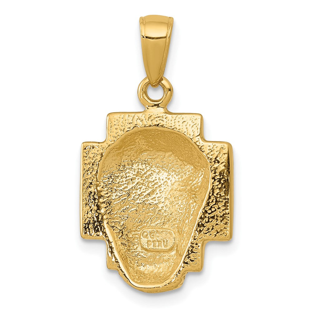10K Polished 2-D Small Jesus Head with Crown of Thorns Pendant
