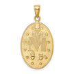 10K Gold Satin and Polished Finish Miraculous Medal Pendant