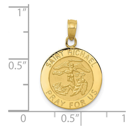 10k Saint Michael Round Medal Pendant