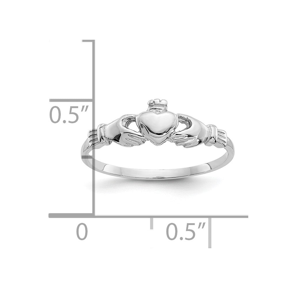 10k White Gold Claddagh Size 4 Baby / Childs Ring