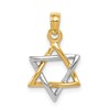 10K Two-tone 3-D Polished Star of David Pendant