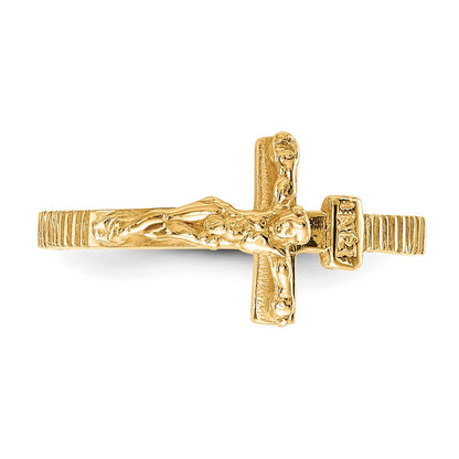 10K Polished Crucifix Ring