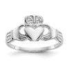 10k White Gold Polished Ladies Claddagh Ring