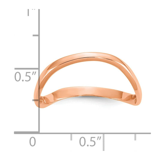 10K Rose Gold Polished Wave Fashion Size 9 Thumb Ring